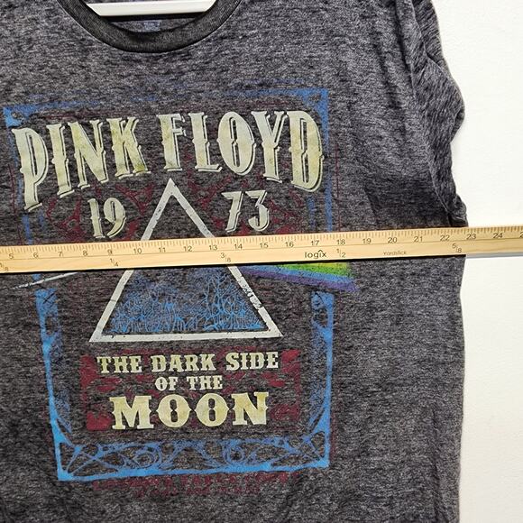 Liquid Blue Pink Floyd Dark Side of Moon Tee Size XL Marled Gray Lightweight - Picture 7 of 7